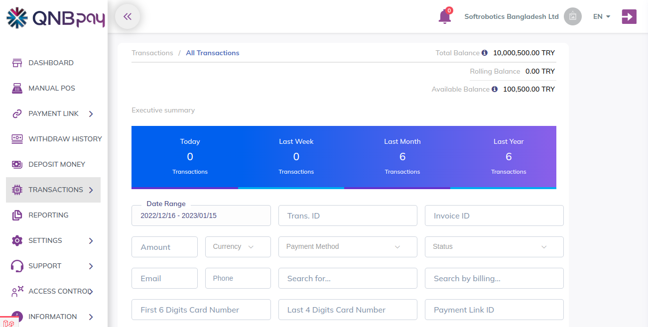 QNBPAY Merchant Panel